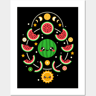 Watermelon moon phases Posters and Art